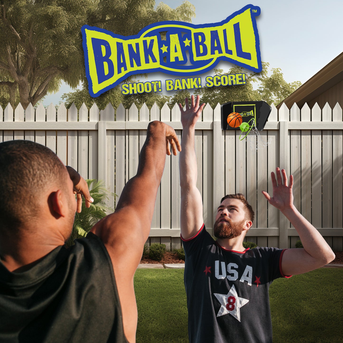 Bank-A-Ball Mini Basketball Hoop for Adults or Kids - Indoor Portable Adjustable Playing Set w/Ball - Over The Door Hoop with Adjustable Backboard & Rim for Endless Trickshot Creative Fun