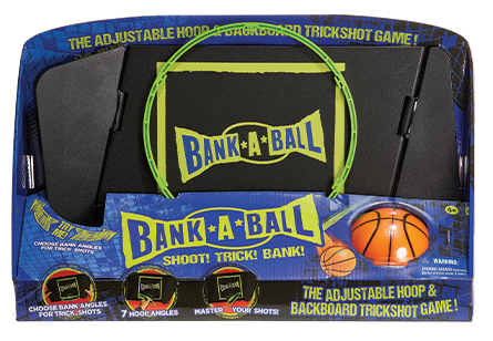 Bank-A-Ball Mini Basketball Hoop for Adults or Kids - Indoor Portable Adjustable Playing Set w/Ball - Over The Door Hoop with Adjustable Backboard & Rim for Endless Trickshot Creative Fun